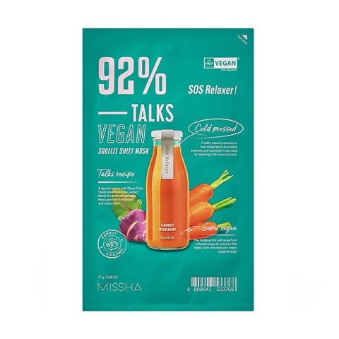 MISSHA TALKS VEGAN SQUEEZE SHEET MASK [SOS RELAXER] (27 G)