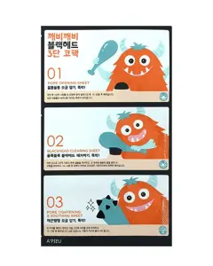 A'PIEU GOBLIN BLACKHEAD 3-STEP NOSE SHEET STEP1: 3G STEP2: 0.2G STEP3: 3G