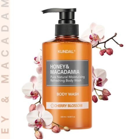 KUNDAL HONEY & MACADAMIA PURE BODY WASH 500ML- CHERRY BLOSSOM