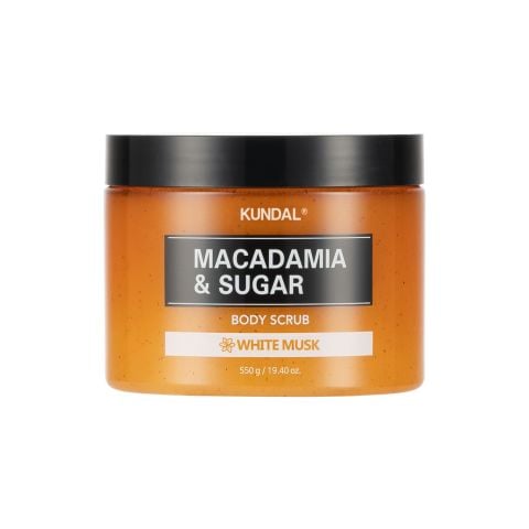 KUNDAL MACADAMIA&SUGAR BODY SCRUB 550G- WHITE MUSK