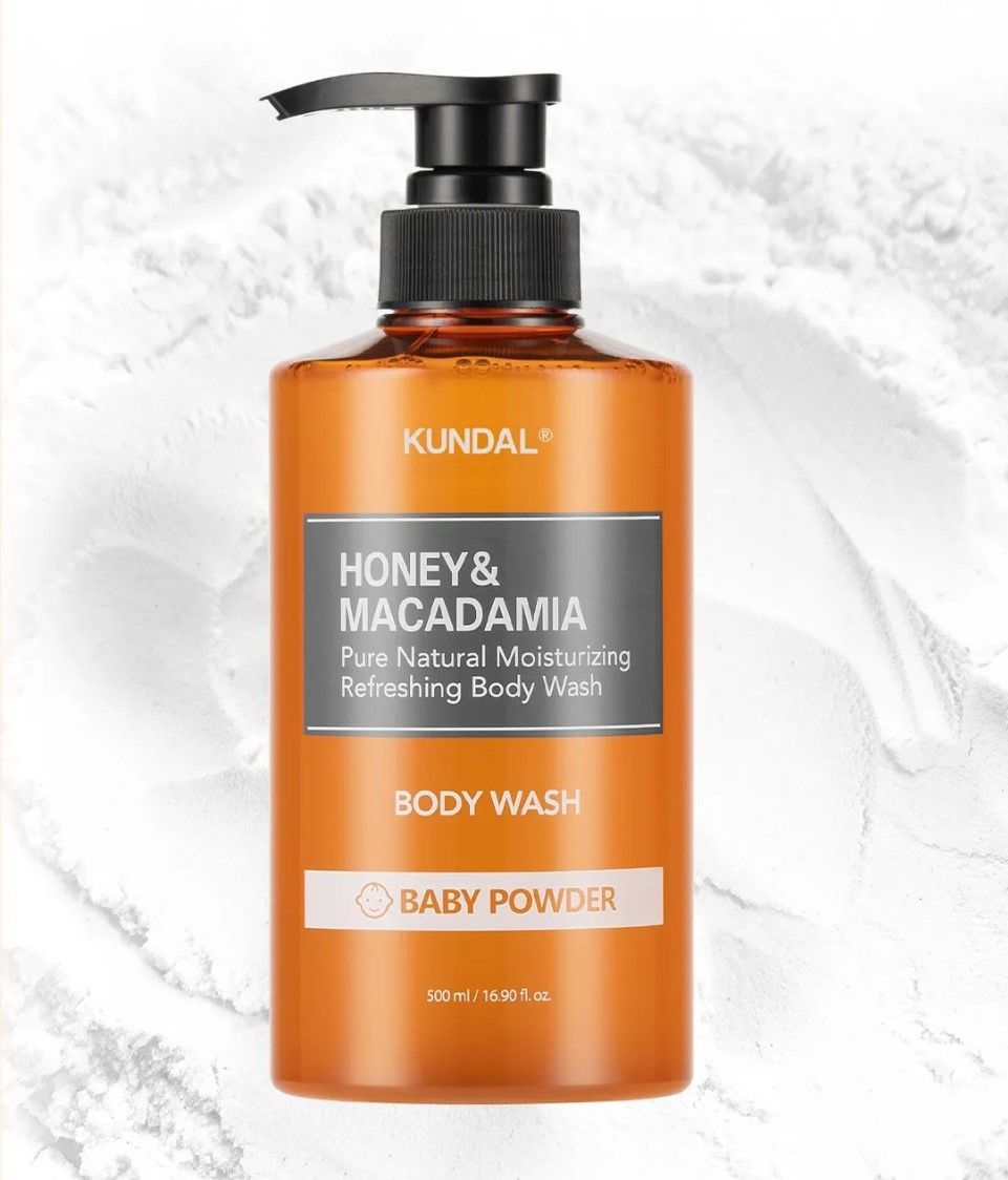KUNDAL HONEY & MACADAMIA PURE BODY WASH 500ML- BABY POWDER