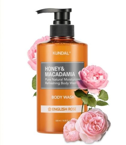 KUNDAL HONEY & MACADAMIA PURE BODY WASH 500ML - ENGLISH ROSE
