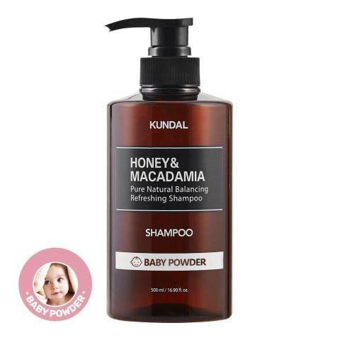 KUNDAL HONEY & MACADAMIA NATURE SHAMPOO 500ML- BABY POWDER