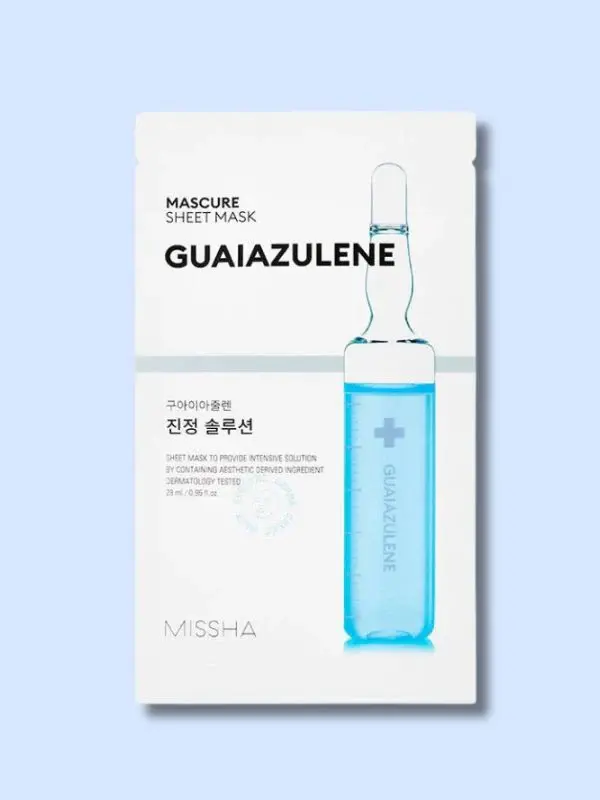 MISSHA MASCURE CALMING SOLUTION SHEET MASK [GUAIAZULENE] EU